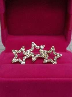 Charming 3 Stars Brooch For Ladies In Silver & Golden