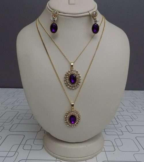 Beautiful Oval Shape Jewelry Set For Ladies In 4 Colours