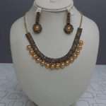 Beautiful Golden With 2 Colours Beads Jewellery Set For Ladies