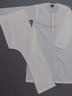 High Quality White Embroidered Lawn Kurta Pajama 4 Boys 6-Sizes