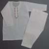 Cute White Embroidered Pure Cotton Shalwar Kurta 4 Boys 3-Sizes