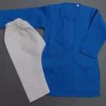 Adorable Blue White Embroidered Cotton Kurta Pajama 4-Sizes
