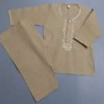 Pure Cotton Embroidered Sand Brown Shalwar Kurta 4 Boys 3-Sizes