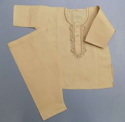 Light Mustard Embroidered Cotton 4 Casual Use Shalwar Kurta 3-Sizes