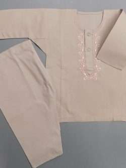 Ivory Pink Embroidered Cotton 4 Casual Use Shalwar Kurta 3-Sizes