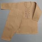 Cute Light Brown Embroidered Pure Cotton Shalwar Kurta 3-Sizes
