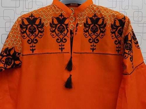 Rich Embroidered Vibrant Orange Lawn Cotton Kurti For Girls 2 Rich Embroidered Vibrant Orange Lawn Cotton Kurti For Girls.  <a href="https://subrung.online/product-category/fashion/girls-dresses/5-13-years/" target="_blank" rel="noopener noreferrer">(More Girls Dresses)</a>