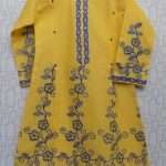 Best For Summer Embroidered Yellow Lawn Cotton Kurti 4 Girls