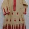 Stylish Skin Colour Lawn Cotton Embroidered Kurti For Girls