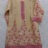 Elegant Skin Colour Lawn Cotton Rich Embroidered Kurti For Girls