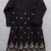 Elegant Black Colour Lawn Cotton Embroidered Kurti For Girls