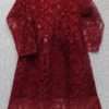 Specially For Party Wear Burgundy Embroidered Net Kurti For Girls