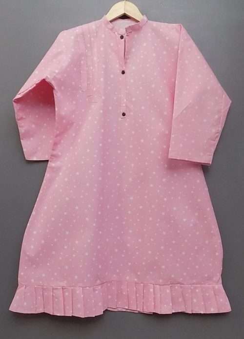Casual Cotton Top Having Cute Stars 4 Ladies And Girls in Baby Pink