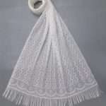 Bright Duck White All Season Narrow Net Stole For Everyday Use