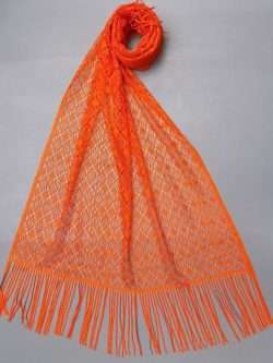 Vibrant Orange All Season Spider Net Stole For Everyday Use