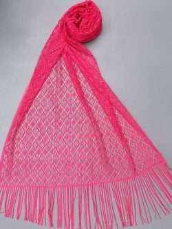 Cute Pink Colour All Season Spider Net Stole For Everyday Use