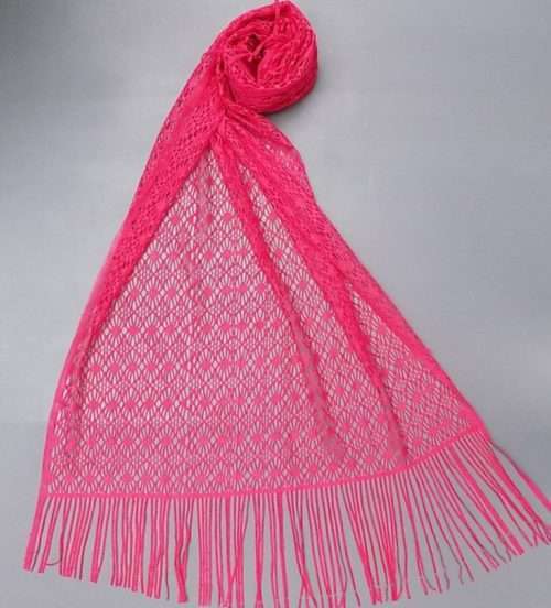 Cute Pink Colour All Season Spider Net Stole For Everyday Use