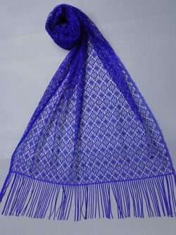 Bright Blue Colour All Season Spider Net Stole For Everyday Use