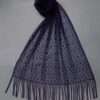 Graceful Dark Blue All Season Spider Net Stole For Everyday Use