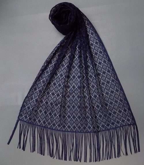 Graceful Dark Blue All Season Spider Net Stole For Everyday Use