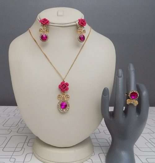Cute Flower Shaped Complete Jewellery Set For Girls