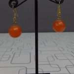 Adorable Orange Ball Shape Earrings For Young Girls