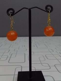 Adorable Orange Ball Shape Earrings For Young Girls