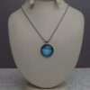 Attractive Metallic Blue Pendant For Girls With Silver Chain
