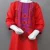 Elegant Front Back Embroidered Red Kurti 4 Young Girls