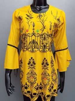 Trendy Looking Embroidered Lawn Kurti 4 Ladies- 3 Colours