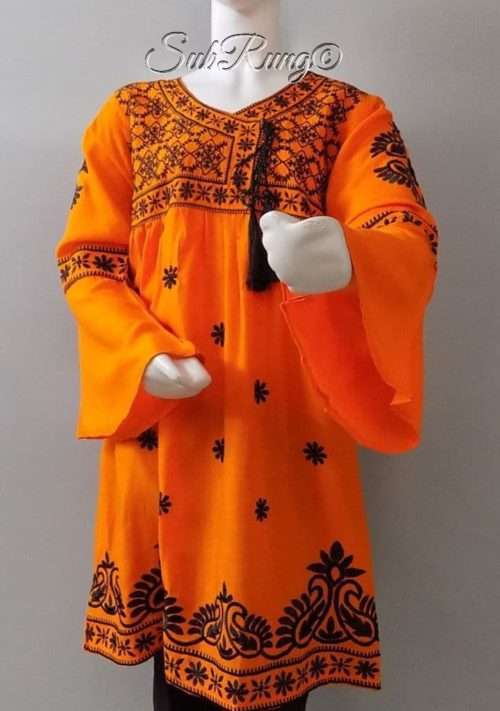 Rich In Elegance And Embroidery Stitched Linen Kurti 4 Young Girls