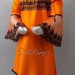 Top Rated Designed Embroidered Stitched Linen Kurti 4 Young Girls