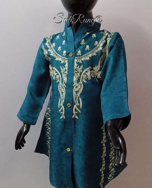 Cute Rich Embroidered Stitched Linen Kurti 4 Baby Girls