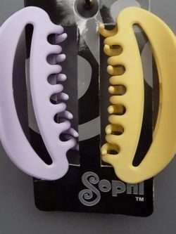 High Quality 4″- 2 Big Hair Catchers in Yellow And Purple Colour