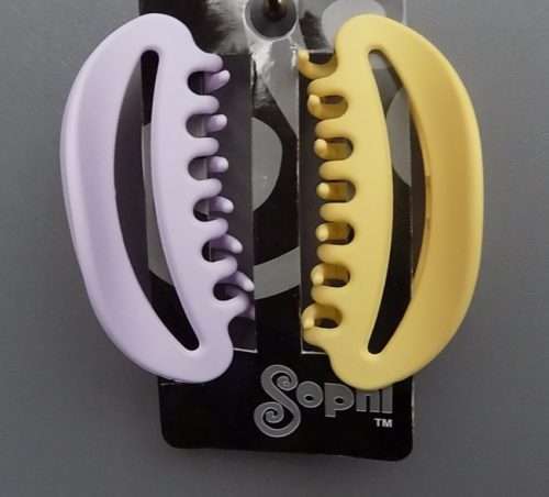 High Quality 4"- 2 Big Hair Catchers in Yellow And Purple Colour