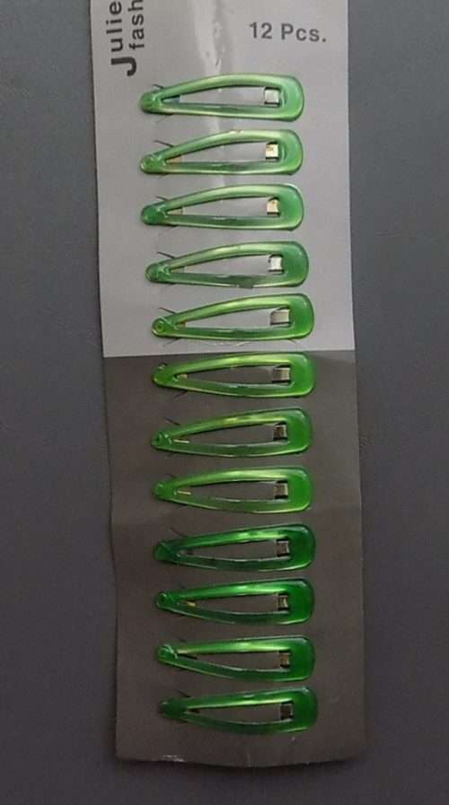 For Girls Hair Quality 12 In a Pack Light Green Clips 1.5"