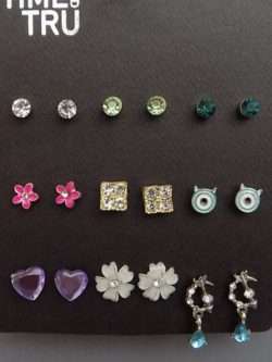 9 Adorable Pairs of Earrings For Young Girls In 1 Pack