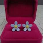 Cute In High Quality Plastic Flower Shape Earrings 3- Colours