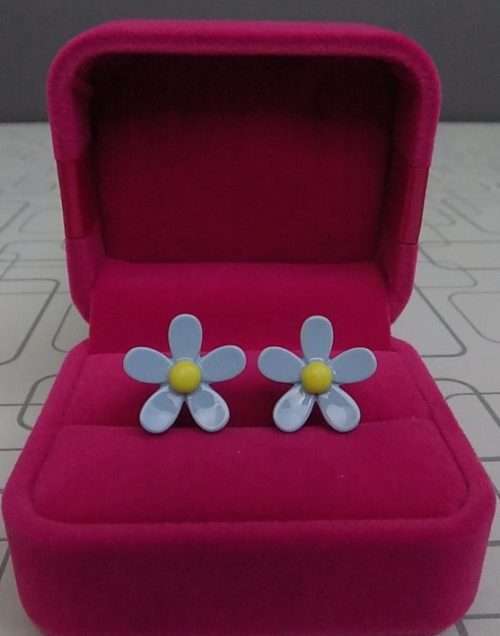 Cute In High Quality Plastic Flower Shape Earrings 3- Colours