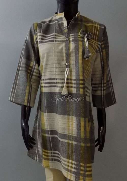 Casual Use In Winters Flannel Kurti In Traditional Style Checks