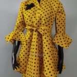In Fashion Cotton Lawn Yellow Kurti With Black Dots