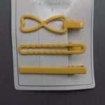 In All Yellow 3 Cute And Durable Hair Clips 4 Girls- 2.5" Length