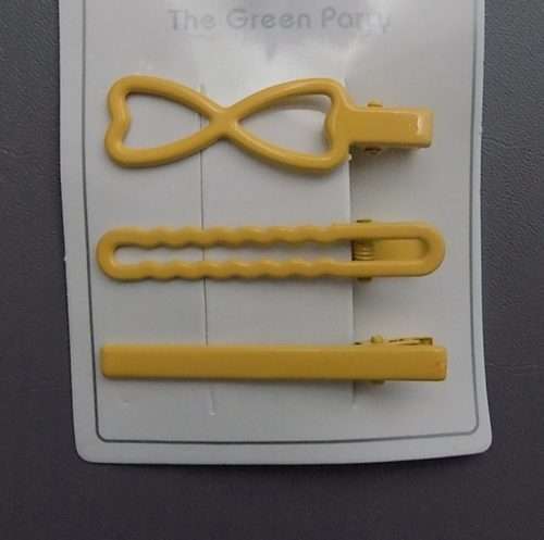 In All Yellow 3 Cute And Durabe Hair Clips 4 Girls- 2.5" Length