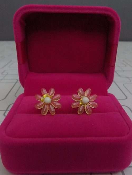 Cute Light Yellow Daisy Flower Shape Earrings 4 Girls