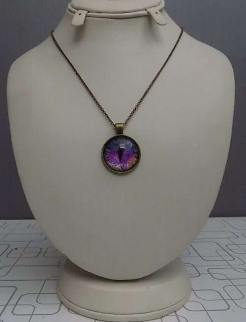 Eye Shape Round Necklace With Golden Chain 4 Girls