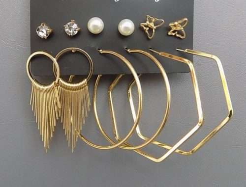 6 Pairs Of Trendy Different Style Earrings 4 Ladies And Girls