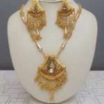Traditional Styled Golden With Champagne Beads Jewellery Set