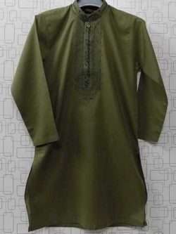Top Quality Olive Green Lawn Kurta Shalwar For 7-9 Years