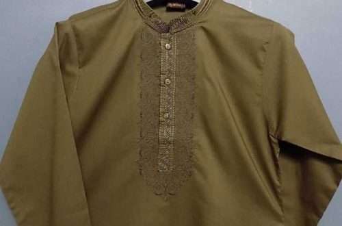 Top Quality Mehndi Green Lawn Kurta Shalwar For 9-11 Years - Image 3