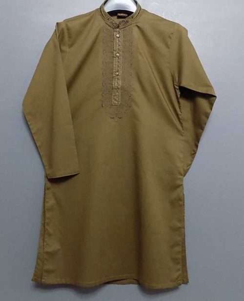 Top Quality Mehndi Green Lawn Kurta Shalwar For 9-11 Years